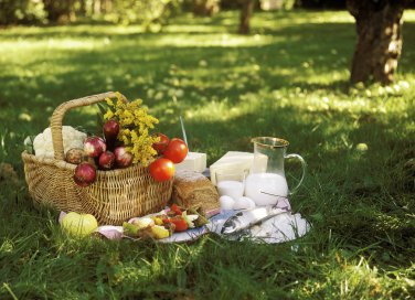 picnic, tovaglia, cestino, campagna, natura, cibo