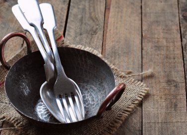 ruggine, posate, cucina