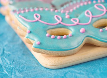 maschere in pasta di zucchero, cake design Carnevale