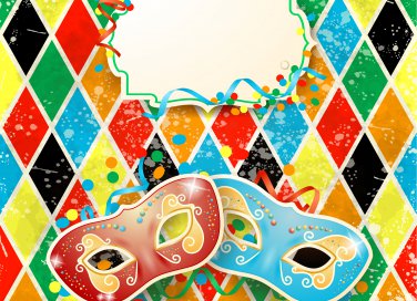 decoupage, carnevale, vassoio, Arlecchino