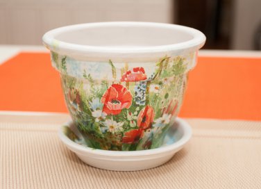 rinnovare vasi terracotta, vasi terracotta decoupage