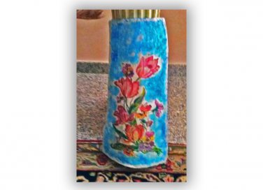 decorare tegola terracotta decoupage, tegola decoupage