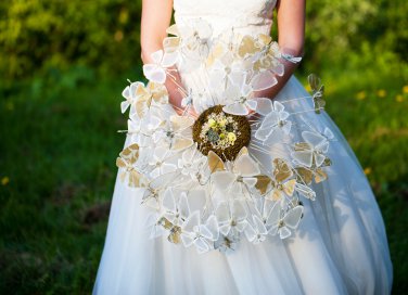 bouquet sposa originali, bouquet sposa senza fiori