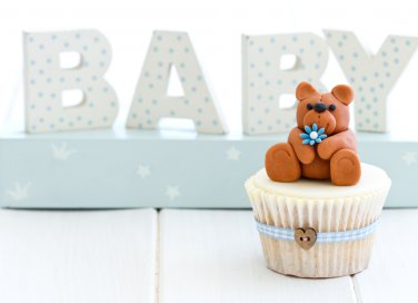 cupcake nascita pasta di zucchero, cupcake nascita