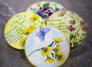 sottobicchieri fai da te legno, legno decoupage, sottobicchieri fai da te mdf