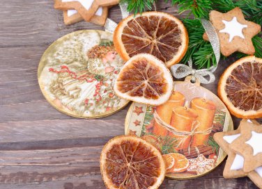 decoupage natale, centrotavola natale, decoupage carta di riso