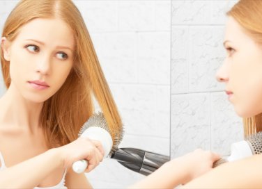 capelli, piega, spazzola
