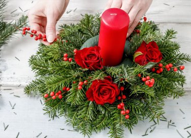 centrotavola, Natale, bacche