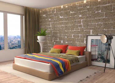 camera da letto matrimoniale, interior design, arredamento originale