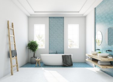 arredamento, bagno moderno, stile funzionale