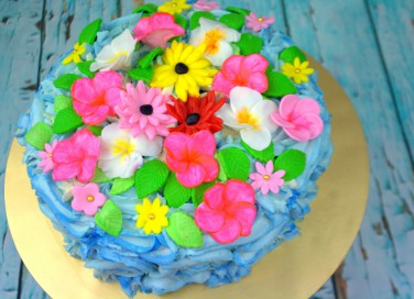 torta a tema hawaiano, torte pasta di zucchero, torte a tema marino