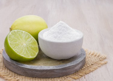 maschera viso, bicarbonato sodio, limone