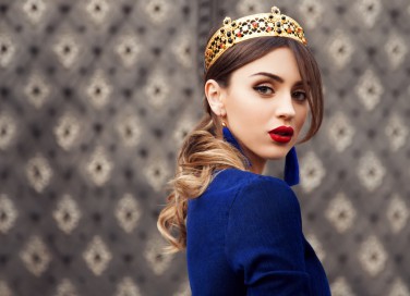 trucco, vestito, blu
