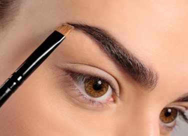 trucco, sopracciglia, ombretto