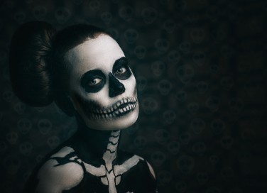 halloween, trucco, scheletro
