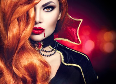 trucco, halloween, vampira