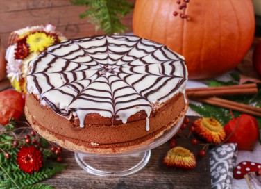 torta, halloween, ragnatela