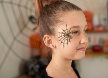 trucco, halloween, ragnatela