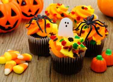 cupcake halloween pasta di zucchero, decorazioni halloween pasta di zucchero, cupcake halloween