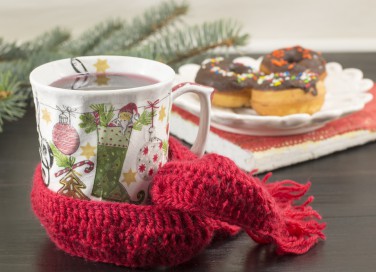 decoupage natale, tazza natalizia fai da te