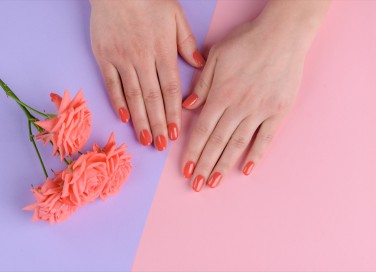 nail art, pantone, living coral