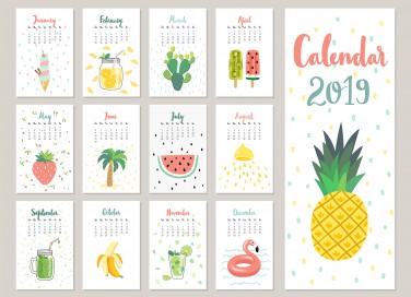 calendario 2019 da stampare, agenda 2019 da stampare