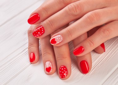 san valentino, nail art, cuori