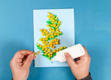 come fare mimosa di carta, mimosa fai da te, mimosa finta