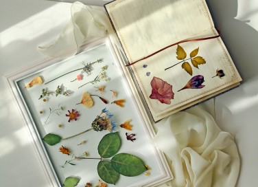 decoupage fiori secchi, decoupage fiori pressati, lavoretti fiori secchi