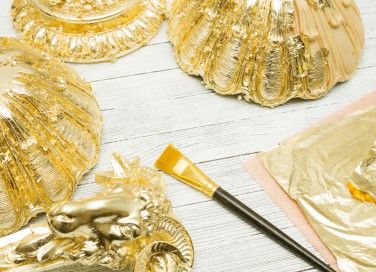 foglia oro decoupage, foglio oro come si usa 