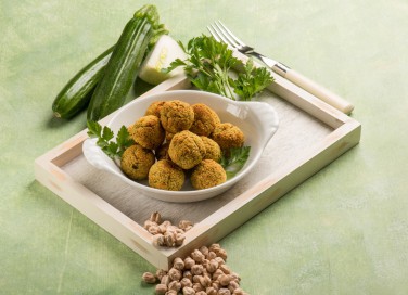 polpette, ceci, zucchine
