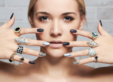 nail art, nero e argento, decorazione unghie