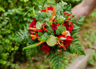 bouquet sposa verdure, bouquet verdure, bouquet ortaggi