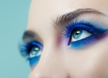 trucco occhi, blu elettrico, make-up da sera