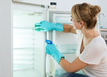 pulizia, frigo, aceto