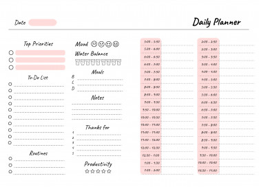 planner giornaliero da stampare gratis, agenda giornaliera da stampare gratis