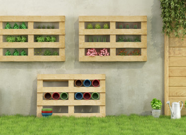 fioriera verticale fai da te, fioriera pallet