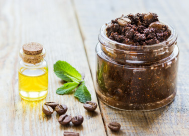 scrub, caffè, viso