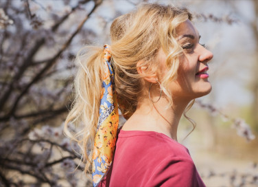 acconciature, donna, foulard