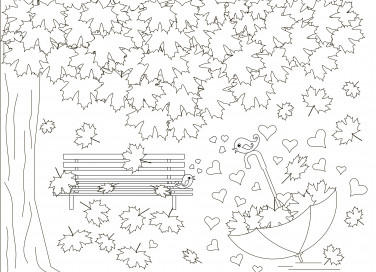 disegni paesaggi autunnali da colorare, disegni autunno da colorare
