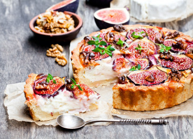 crostata, fichi, noci