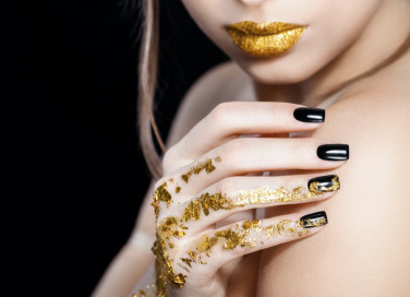 nail art, foglia oro, decorazione unghie