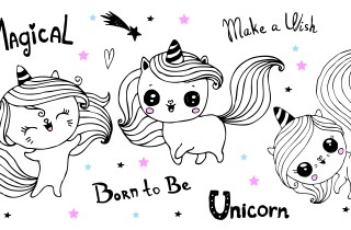 Disegni unicorno kawaii da colorare: 7 immagini gratis
