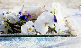 centrotavola, matrimonio, mare