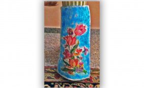 decorare tegola terracotta decoupage, tegola decoupage