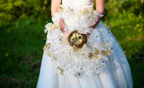 bouquet sposa originali, bouquet sposa senza fiori
