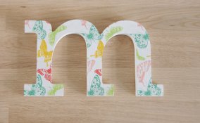 lettere decorative, decoupage legno