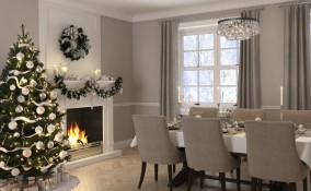 sala da pranzo, Natale, pulizia