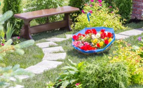 bordure aiuole fai da te, bordure giardino fai da te