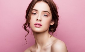 trucco semplice, rosa, make-up giorno